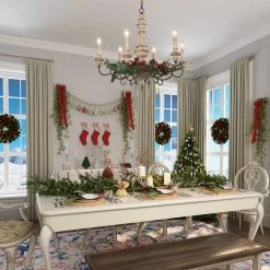 LNC Weathered Cottage Chandelier - 6 Lights-Open Box