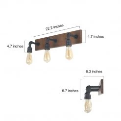 Google LNC Water Pipe Wall Sconce - 3 Lights-Clearance