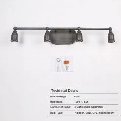 Lighting LNC Simple Wall Sconce - 4 Lights-Clearance