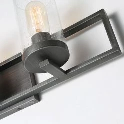 Lighting LNC Linear Seeded Glass Vanity - 4 Lights-Clearance