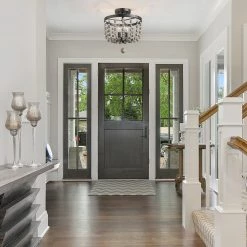 Google Ceiling Lights LNC Small Wood Beaded Semi Flush Mounts - 3 Lights