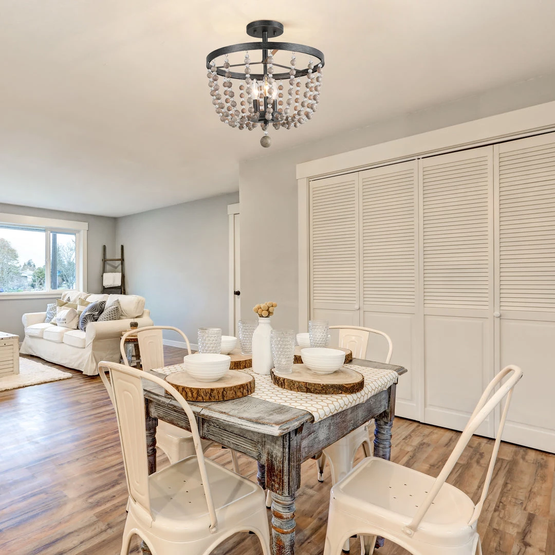 Google Lighting LNC Wood Beaded Semi Flush Mounts - 3 Lights-Clearance 11 Google Lighting LNC Wood Beaded Semi Flush Mounts - 3 Lights-Clearance