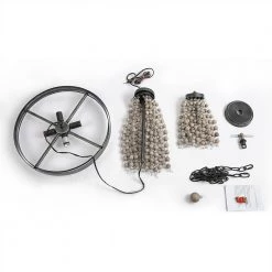 LNC Wood Beaded Chandelier - 4 Lights