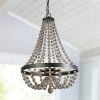 LNC Wood Beaded Chandelier - 6 Lights Hot Sale