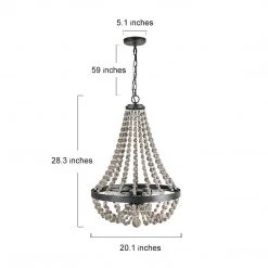 LNC Wood Beaded Chandelier - 6 Lights Hot Sale 19 LNC Wood Beaded Chandelier - 6 Lights Hot Sale