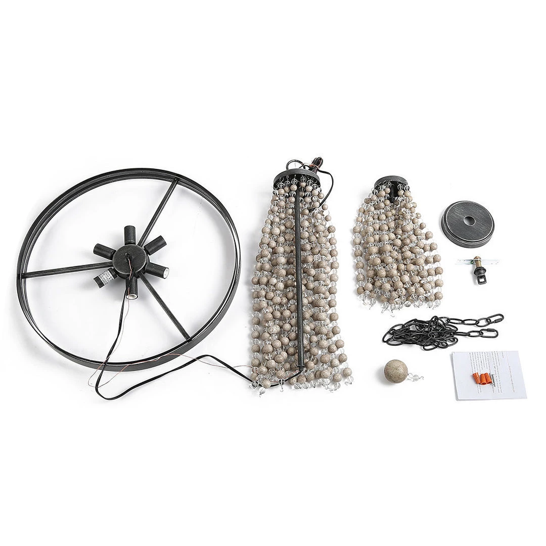 LNC Wood Beaded Chandelier - 6 Lights Hot Sale 14 LNC Wood Beaded Chandelier - 6 Lights Hot Sale