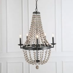 Hot Sale LNC Wood Beaded Chandelier - 5 Lights 27 Hot Sale LNC Wood Beaded Chandelier - 5 Lights