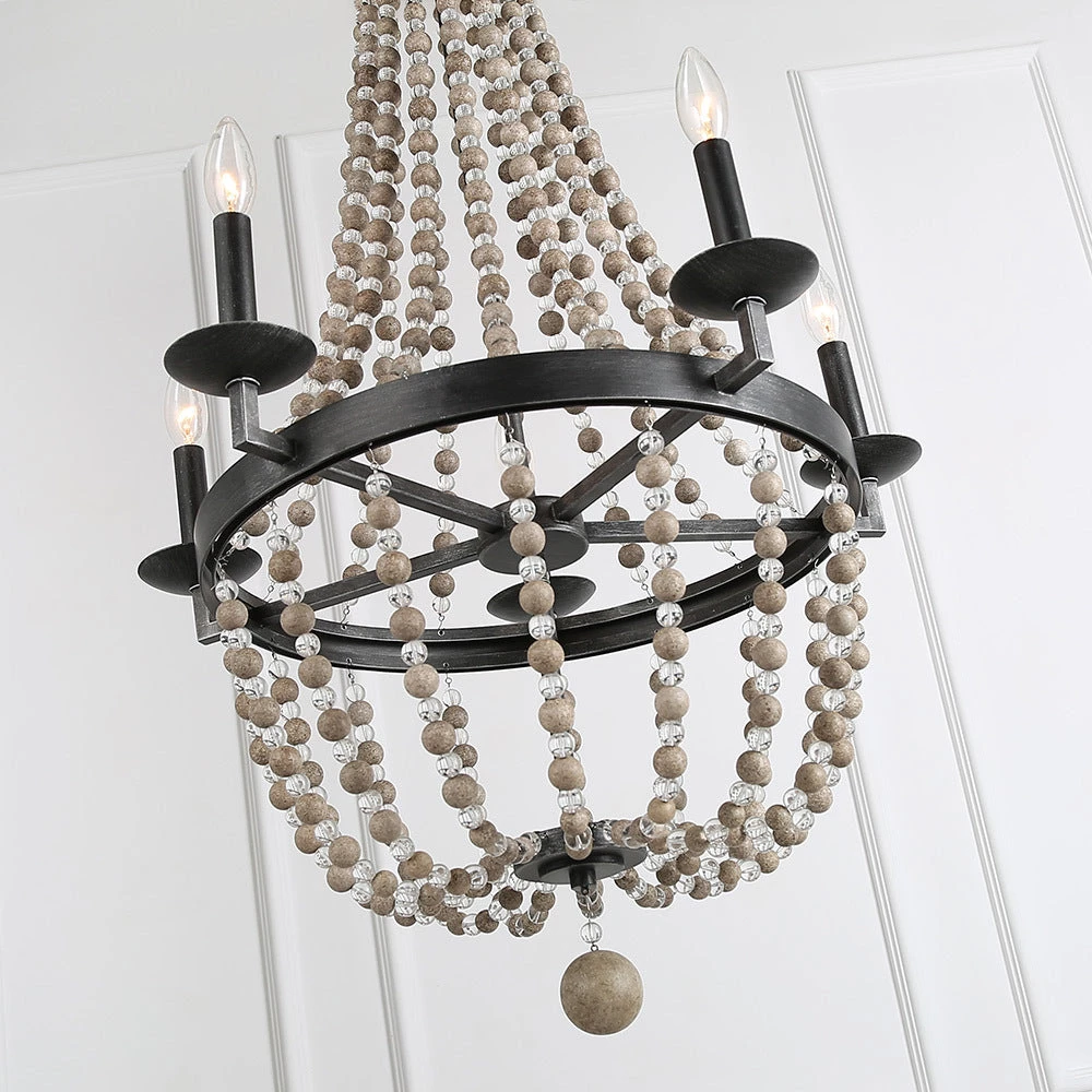 Hot Sale LNC Wood Beaded Chandelier - 5 Lights 11 Hot Sale LNC Wood Beaded Chandelier - 5 Lights