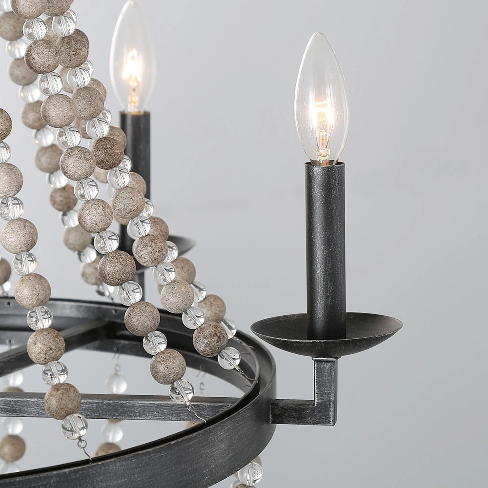 Hot Sale LNC Wood Beaded Chandelier - 5 Lights 9 Hot Sale LNC Wood Beaded Chandelier - 5 Lights