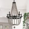 Hot Sale LNC Wood Beaded Chandelier - 5 Lights
