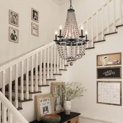 Hot Sale LNC Wood Beaded Chandelier - 5 Lights 17 Hot Sale LNC Wood Beaded Chandelier - 5 Lights