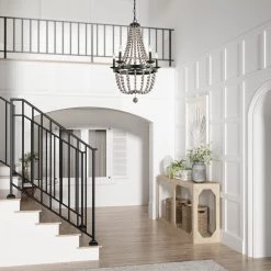 Hot Sale LNC Wood Beaded Chandelier - 5 Lights 24 Hot Sale LNC Wood Beaded Chandelier - 5 Lights