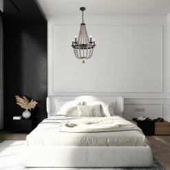 Hot Sale LNC Wood Beaded Chandelier - 5 Lights 25 Hot Sale LNC Wood Beaded Chandelier - 5 Lights