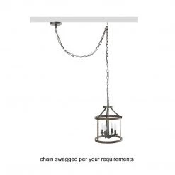 Hot Sale LNC Drum Faux-Wood Chandeliers- 4 Lights