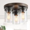 LNC Rustic Flush Mounts - 3 Lights