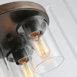 LNC Rustic Flush Mounts - 3 Lights