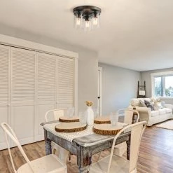 LNC Rustic Flush Mounts - 3 Lights