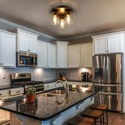 LNC Rustic Flush Mounts - 3 Lights