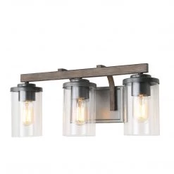 Google LNC Rustic Wall Sconces With Wood Finish- 3 Lights Hot Sale