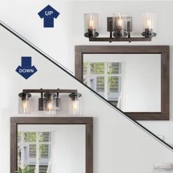 Google LNC Rustic Wall Sconces With Wood Finish- 3 Lights Hot Sale