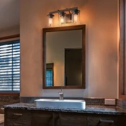 Google LNC Rustic Wall Sconces With Wood Finish- 3 Lights Hot Sale