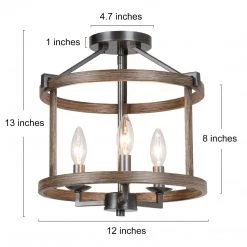 Lighting LNC Drum Semi Flush Mounts - 3 Lights-Open Box