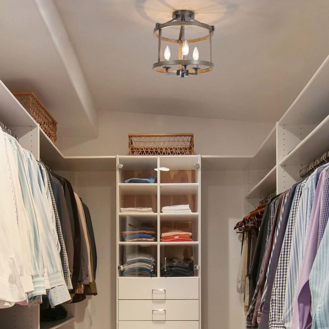 LNC Drum Semi Flush Mounts - 3 Lights Hot Sale 12 LNC Drum Semi Flush Mounts - 3 Lights Hot Sale