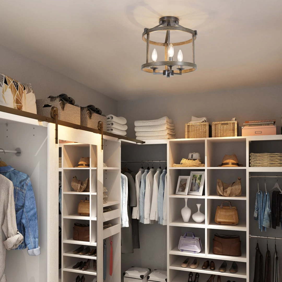 LNC Drum Semi Flush Mounts - 3 Lights Hot Sale 6 LNC Drum Semi Flush Mounts - 3 Lights Hot Sale