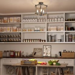 Lighting LNC Drum Semi Flush Mounts - 3 Lights-Open Box