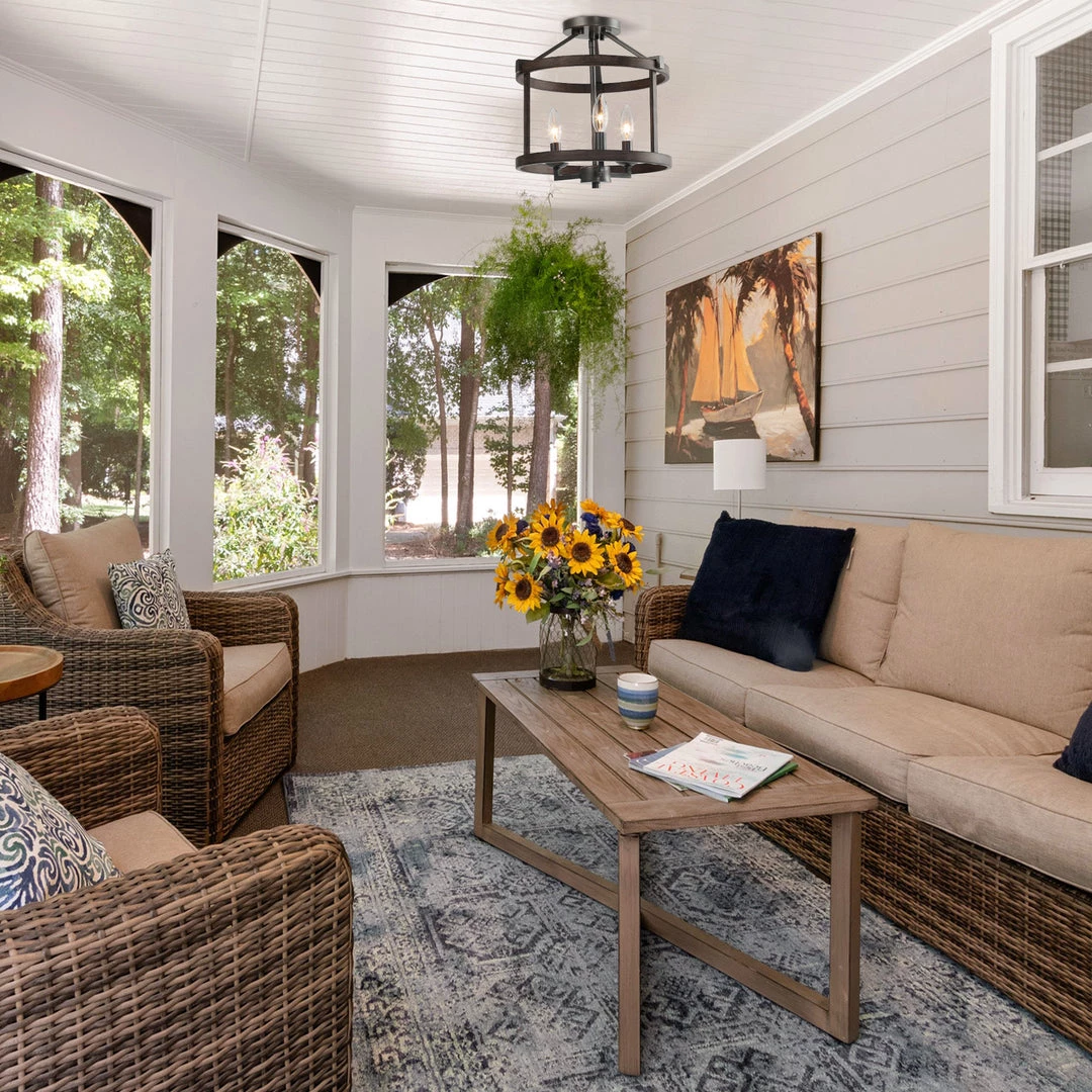 LNC Drum Semi Flush Mounts - 3 Lights Hot Sale 11 LNC Drum Semi Flush Mounts - 3 Lights Hot Sale