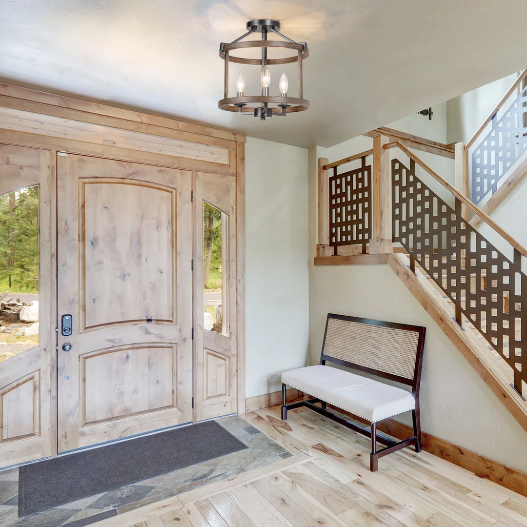 LNC Drum Semi Flush Mounts - 3 Lights Hot Sale 13 LNC Drum Semi Flush Mounts - 3 Lights Hot Sale