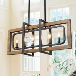 Google LNC Geometric Rectangular Chandelier - 6 Lights