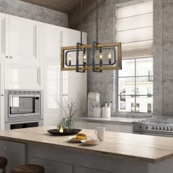 Google LNC Geometric Rectangular Chandelier - 6 Lights