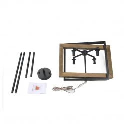 LNC Geometric Rectangular Chandelier - 4 Lights