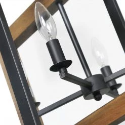 LNC Geometric Rectangular Chandelier - 4 Lights