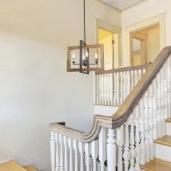 LNC Geometric Rectangular Chandelier - 4 Lights