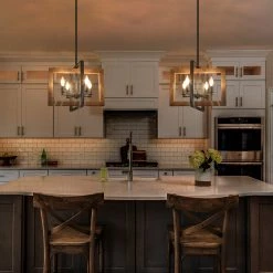 LNC Geometric Rectangular Chandelier - 4 Lights