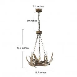 LNC Hand-crafted Antler Chandelier - 3 Lights 18 LNC Hand-crafted Antler Chandelier - 3 Lights