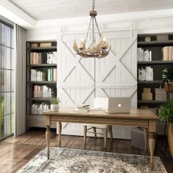 LNC Hand-crafted Antler Chandelier - 3 Lights 17 LNC Hand-crafted Antler Chandelier - 3 Lights