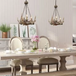 LNC Hand-crafted Antler Chandelier - 3 Lights 16 LNC Hand-crafted Antler Chandelier - 3 Lights