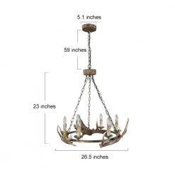 Hot Sale LNC Hand-crafted Antler Chandelier - 6 Lights