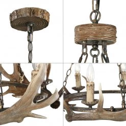 Hot Sale LNC Hand-crafted Antler Chandelier - 6 Lights