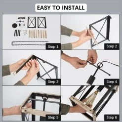 LNC Square Wooden Pendant Light Hot Sale