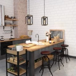 LNC Square Wooden Pendant Light Hot Sale