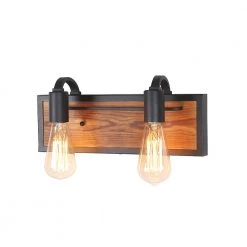 Google LNC Wooden Wall Sconce - 2 Lights-Clearance