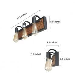 Lighting LNC Wooden Wall Sconce - 3 Lights-Clearance 17 Lighting LNC Wooden Wall Sconce - 3 Lights-Clearance