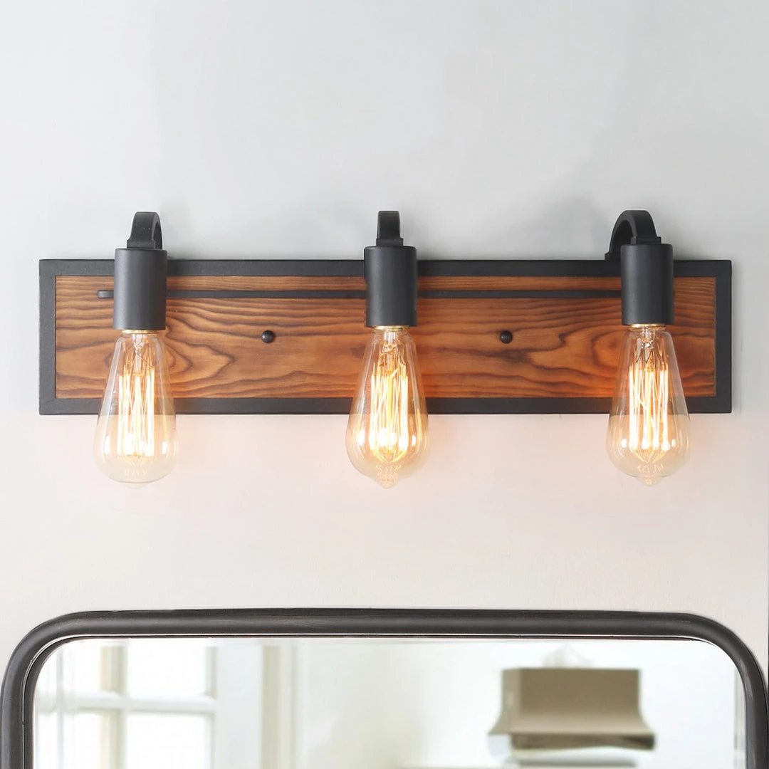 Lighting LNC Wooden Wall Sconce - 3 Lights-Clearance 3 Lighting LNC Wooden Wall Sconce - 3 Lights-Clearance