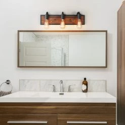 Lighting LNC Wooden Wall Sconce - 3 Lights-Clearance 15 Lighting LNC Wooden Wall Sconce - 3 Lights-Clearance