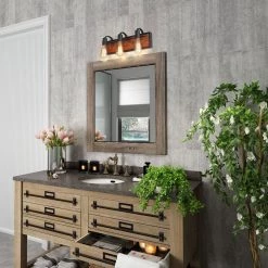 Lighting LNC Wooden Wall Sconce - 3 Lights-Clearance