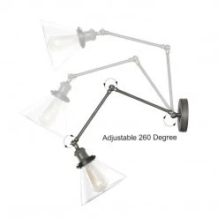 Modern LNC Glass Shade Swing Arm Sconce Hot Sale